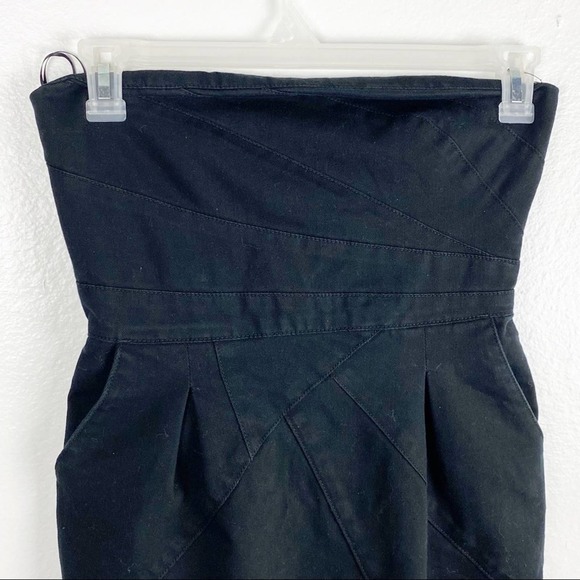 7 FOR ALL MANKIND Black Denim Strapless Mini Dress, Size Small - Picture 5 of 9